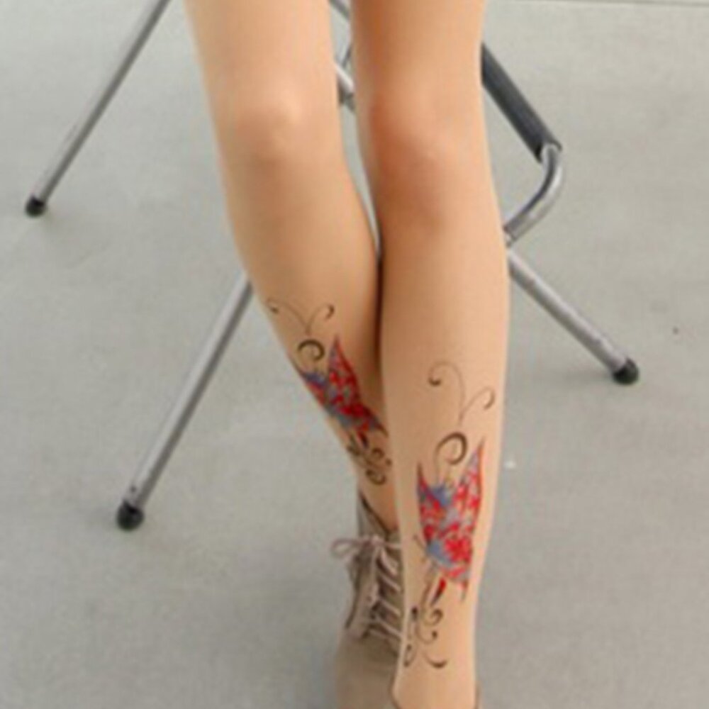 Tattoo pantyhose made for petite ladies - NEW! Butterfly